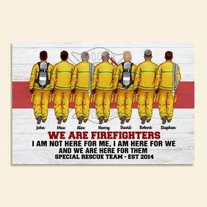 Personalized Firefighter Brother & Sister Poster - We Are Here For Them - Thin Red Line Background - Poster & Canvas - GoDuckee
