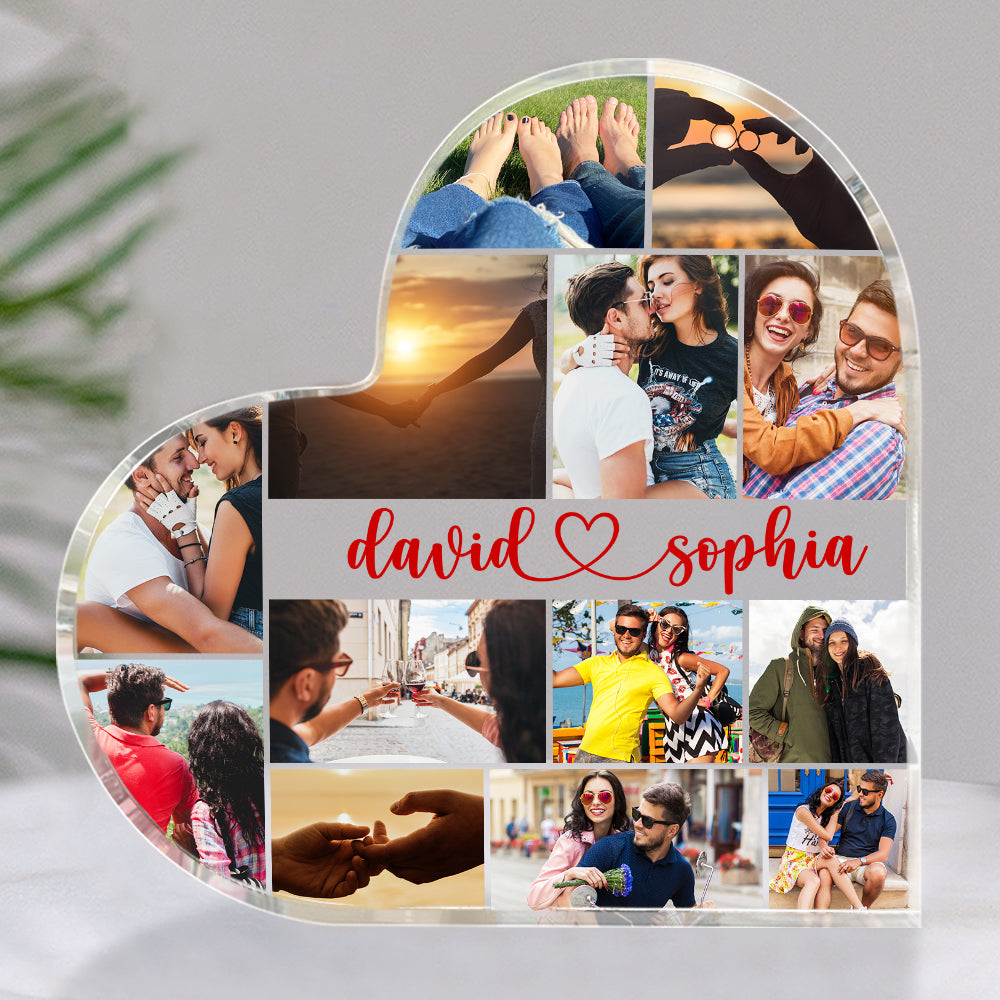 Couple Photo Heart Shaped Acrylic Plaque - Decorative Plaques - GoDuckee