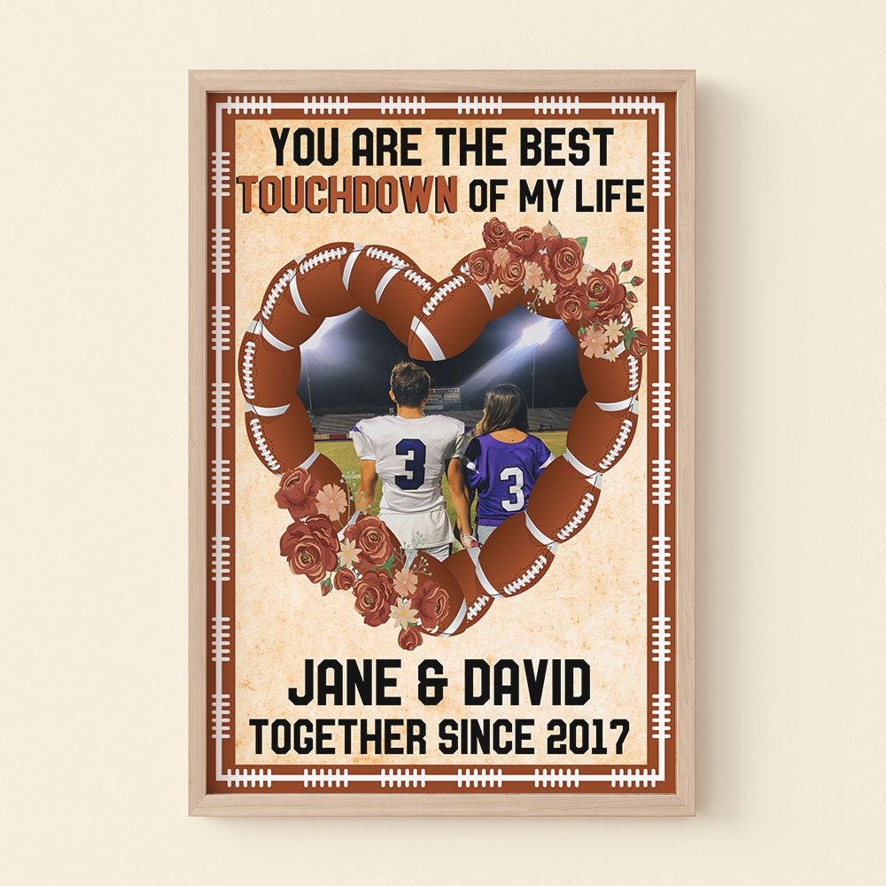 American Football Poster - Custom Couple Photo - You Are The Best Touchdown Of My Life - Heart Shape - Poster & Canvas - GoDuckee