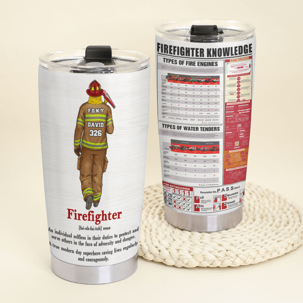 Personalized Firefighter Tumbler Cup Knowledge A True Modern Day - Tumbler Cup - GoDuckee