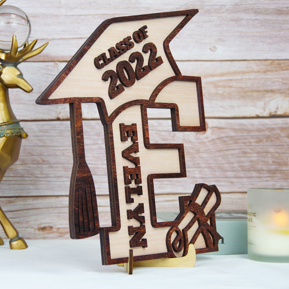 Graduation Class Of 2022 - Personalized Layered Wood Sign Stand - Wood Sign - GoDuckee