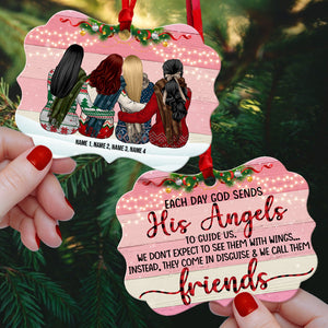 Each Day God sends His Angels, Friends - Personalized Friend Sister Benelux Ornament - Best Gift For Soul Sisters - Ornament - GoDuckee