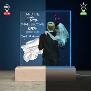 And The Two Shall Become One- Gift For Couples- Personalized Led Light- New Wedding Couple Led Light - Led Night Light - GoDuckee