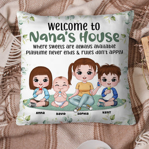 Welcome To Nana's House, Personalized Pillow, Gift For Grandma - Pillow - GoDuckee