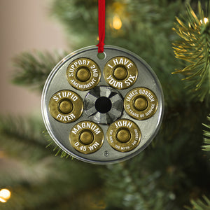 Personalized Police Revolver Cylinder Ornament, Christmas Tree Decor - Ornament - GoDuckee