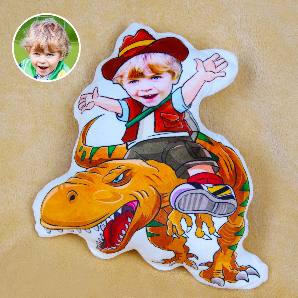 Dinosaur Boy, Custom Face Pillow, Love Family - Pillow - GoDuckee