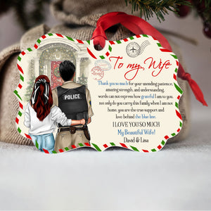 Police Couple Thank You For Your Unending Patience Personalized Ornament - Ornament - GoDuckee