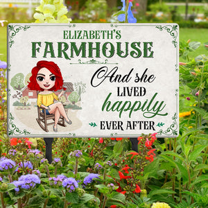 And She Lived Happily Ever After Personalized Farmer Metal Sign - Metal Wall Art - GoDuckee