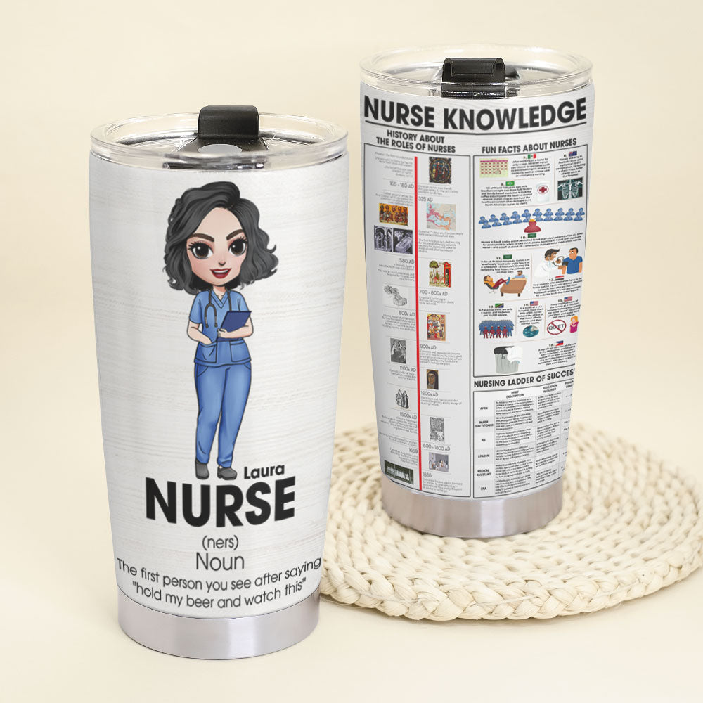 Personalized Nurse Tumbler - The First Person You See After Saying Hold My Beer And Watch This Fol9-Vd2 - Tumbler Cup - GoDuckee