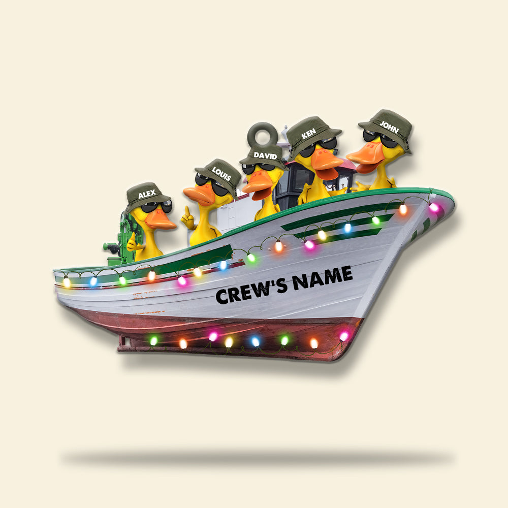 Fisherman Crew Duck - Personalized Christmas Ornament - Ornament - GoDuckee