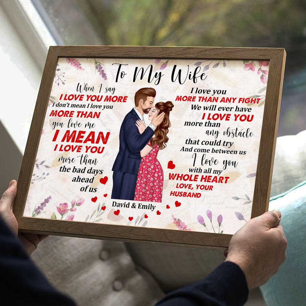 When I Say I Love You More, Couple Kissing Canvas Poster - Poster & Canvas - GoDuckee