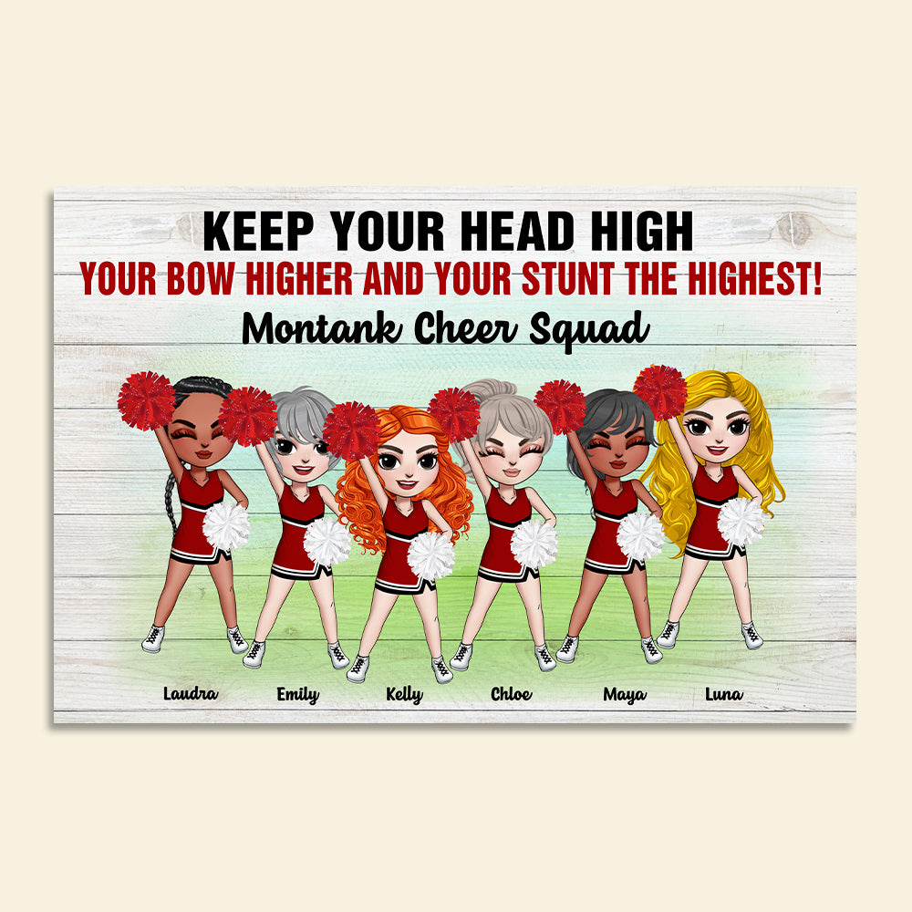 Personalized Cheerleading Girls Poster - Keep Your Head High - Poster & Canvas - GoDuckee