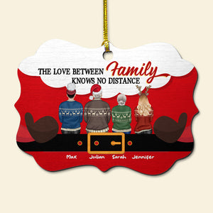 Love Between Family Knows No Distance, Personalized Family Medallion Wood Ornament, Christmas Gift - Ornament - GoDuckee