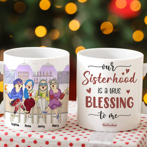 Our Sisterhood Is A True Blessing To Me Personalized Old Friends Mug, Gift For Friends - Coffee Mug - GoDuckee