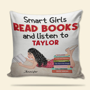 Smart Girl Read Books, Reading Girl Pillow - Pillow - GoDuckee
