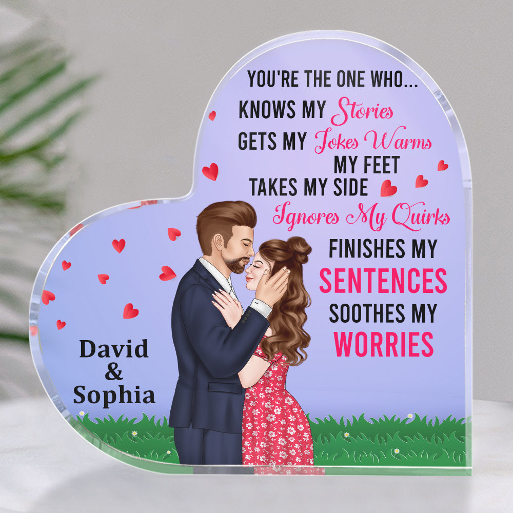 You Are My Everything, Couple Kissing Happy Day Heart Shaped Acrylic Plaque - Decorative Plaques - GoDuckee