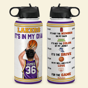 Personalized Basketball Water Bottle Man With Ball - Water Bottles - GoDuckee