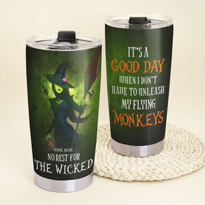 Custom Witch's Name Tumbler - No Rest For The Wicked - Tumbler Cup - GoDuckee