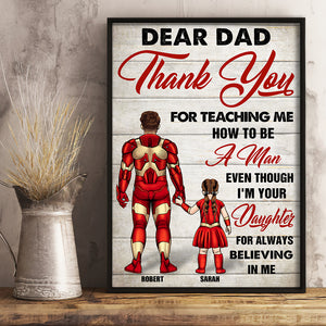 Thank You For Teaching Me How To Be A Man Even Though I’m Your Daughter Personalized Father Canvas Print - Poster & Canvas - GoDuckee