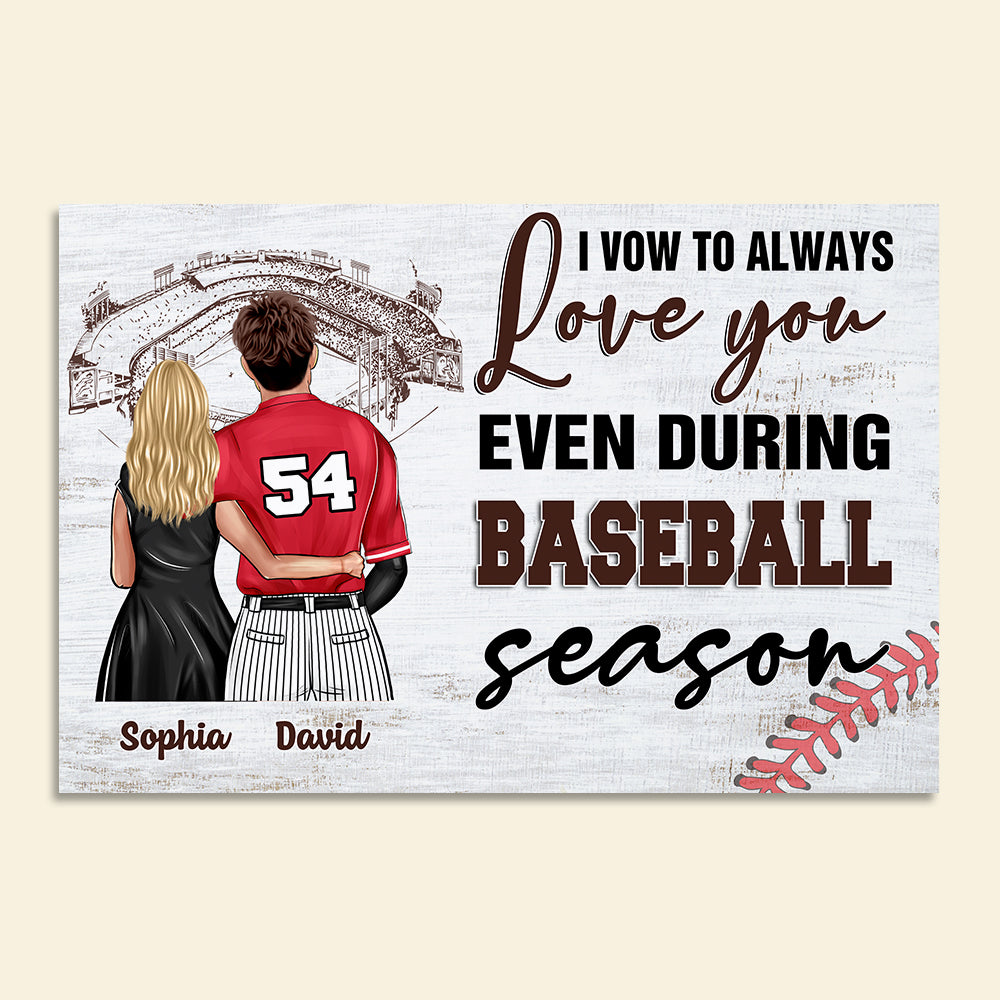 Personalized Baseball Couple Poster - I Vow To Always Love You Even During Baseball Season - Poster & Canvas - GoDuckee
