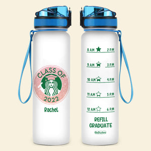 Custom Number & Name - Water Tracker Bottle - Refill Graduate - Water Bottles - GoDuckee