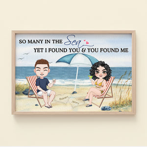 So Many In The Sea, Gift For Couple, Personalized Poster, Beach Couple Sitting Poster, Anniversary Gift - Poster & Canvas - GoDuckee