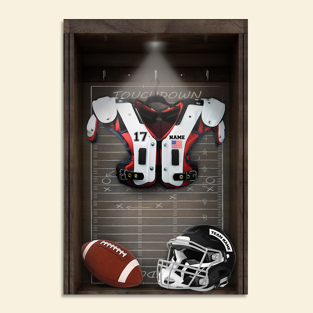 American Football Changing Room - Personalized Wall Art - Poster & Canvas - GoDuckee