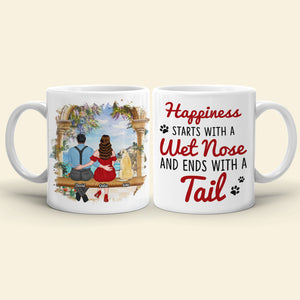 Happiness Starts With A Wet Nose, Personalized Mug, Gift For Couple - Coffee Mug - GoDuckee