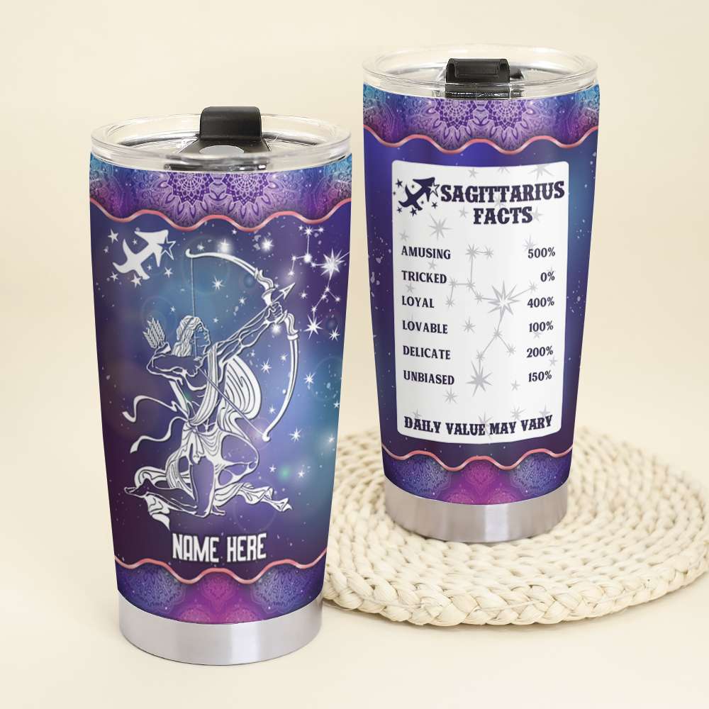 Horoscope Zodiac Sagittarius Facts - Personalized Tumbler Cup - Sagittarius Gifts - Tumbler Cup - GoDuckee