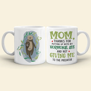 Otter Mother's Love Grows By Giving, Personalized Mom White Mug, Accent, Wine Tumbler Gift For Mom - Coffee Mug - GoDuckee