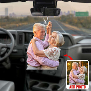 Personalized Couple Car Hanging Ornament-Upload Photo - Ornament - GoDuckee