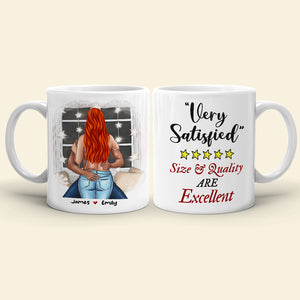 Very Satisfied Size And Quality Are Excellent, Naughty Couple Make Love White Mug - Coffee Mug - GoDuckee