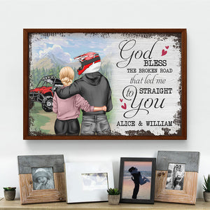 Personalized UTV Racing Couple Poster - God Blessed The Broken Road That Led Me Straight To You - Poster & Canvas - GoDuckee