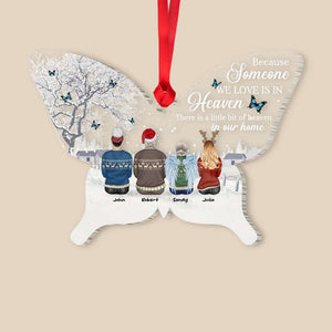 Because Someone We Love is in Heaven ,Personalized Heaven Family Acrylic Custom Shape Ornament, Christmas Gift - Ornament - GoDuckee