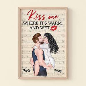 Kiss Me Where It's Warm And Wet, Personalized Couple Make Love Poster - Poster & Canvas - GoDuckee