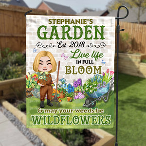 Live Life In Full Bloom Personalized Gardening Flag, Gift For Gardening Lovers - Flag - GoDuckee
