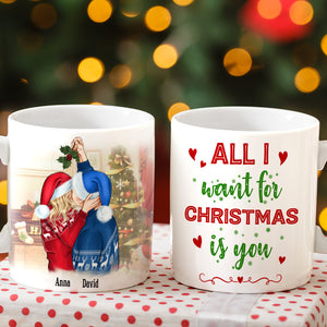 All I Want For Christmas Is You, Sweet Couple White Mug - Coffee Mug - GoDuckee