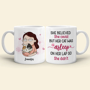 She Believed She Could, Gift For Cat Lover, Personalized Mug, Cat Mom Mug, Anniversary Gift - Coffee Mug - GoDuckee