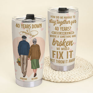 Personalized Old Couple Tumbler - 40 Years Down Forever To Go - Tumbler Cup - GoDuckee