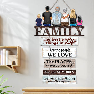 The Best Things in Life are The People We Love Personalized Family Pallet Wood Sign Gift For Family - Wood Sign - GoDuckee