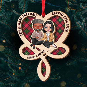 Old Couple This Is What They Call Happily Ever After Infinity Love, Personalized Wood Ornament - Ornament - GoDuckee