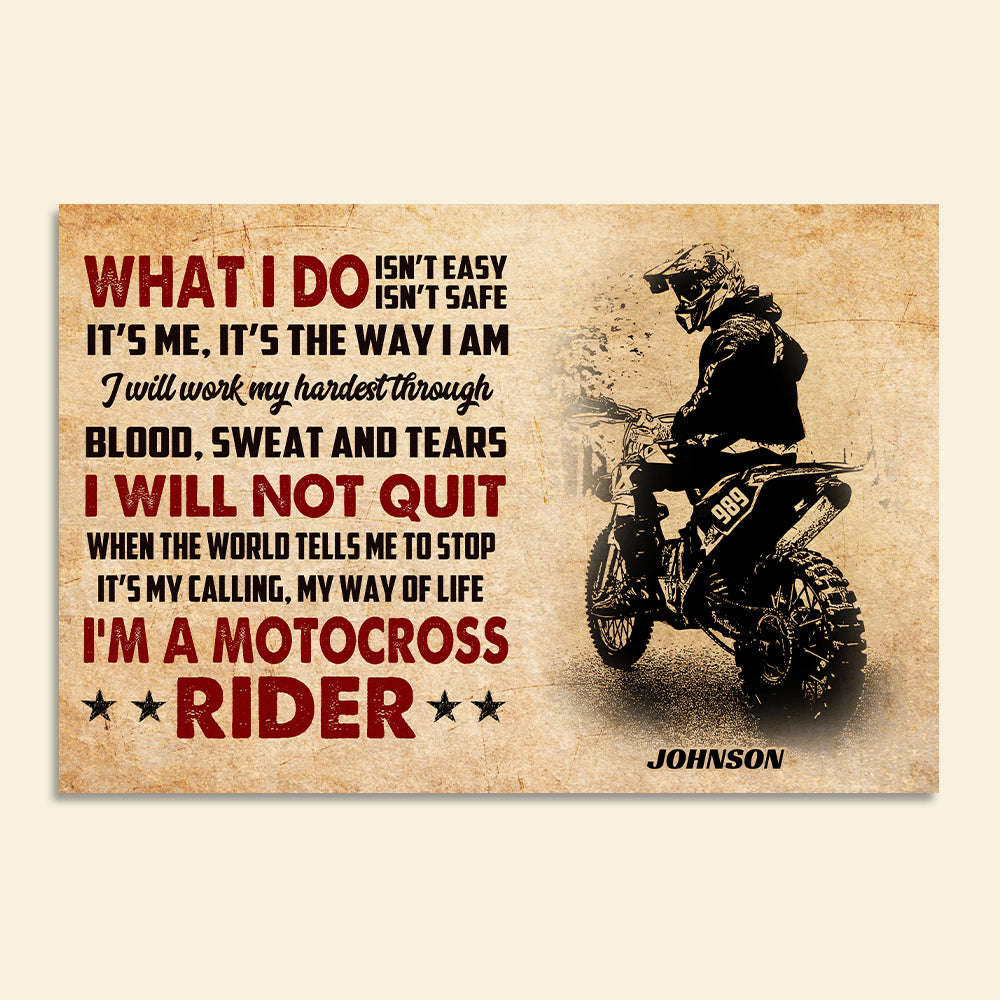 Personalized Motocross Poster - What I do, I'm A Motocross Rider - Poster & Canvas - GoDuckee