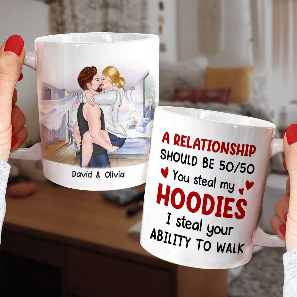 You Steal My Hoodies I Steal Your Ability To Walk - Personalized Couple Mug - Gift For Couple - Coffee Mug - GoDuckee