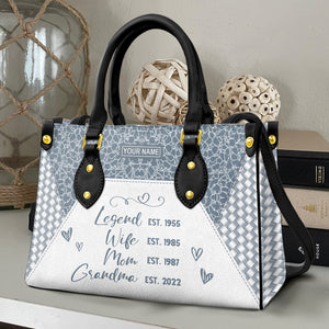 Personalized Grandma Leather Bag, Gift For Grandma - Leather Bag - GoDuckee