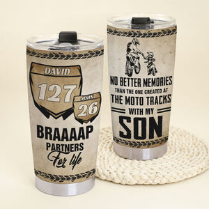 Personalized Motocross Tumbler - No Better Memories Than The Ones Created At The Race With My Son - Tumbler Cup - GoDuckee