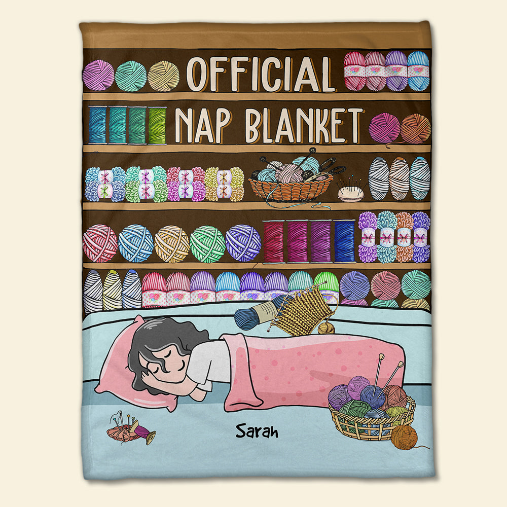 For Yarn Girl - Personalized Cartoon Sleeping Girl - Official Nap Blanket - Blanket - GoDuckee