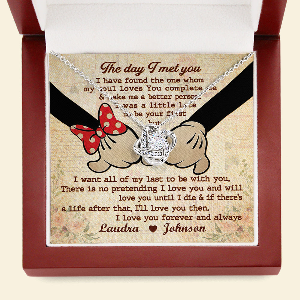 Couple I Love You Forever - Personalized Love Knot Necklace - Jewelry - GoDuckee