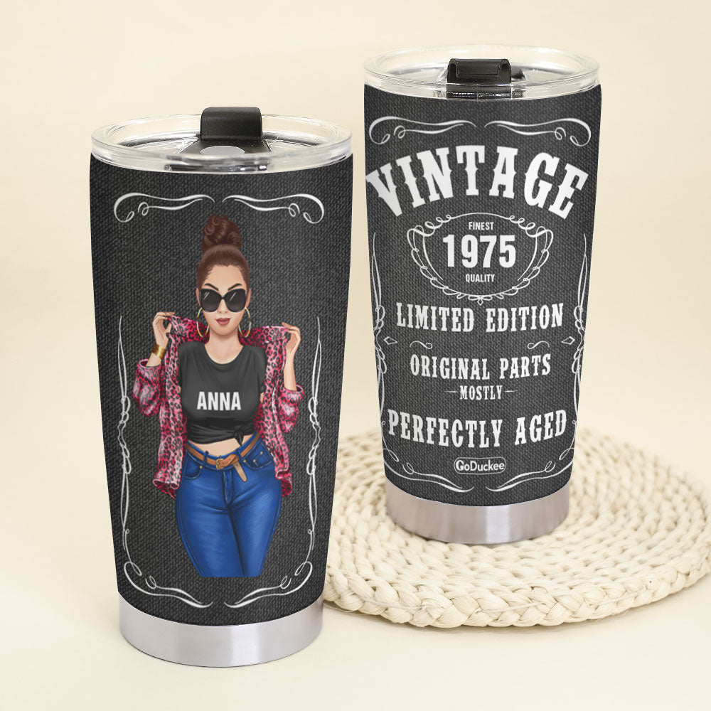 Personalized Jeans Girl Tumbler - Mostly Original Parts - J.Daniels - Tumbler Cup - GoDuckee