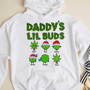 Daddy's Lil Buds Personalized Weed Family Shirt, Christmas Gift - Shirts - GoDuckee
