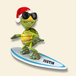 Surfing Turtle - Personalized Christmas Ornament - Gift For Surfing Lovers - Ornament - GoDuckee